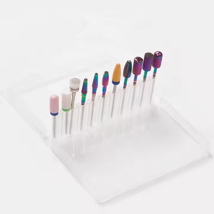 Nail Polish Head Storage Box 20 Holes Portable Clam Shell Storage Box Nail Salon Tools Nail Drill Bits Box