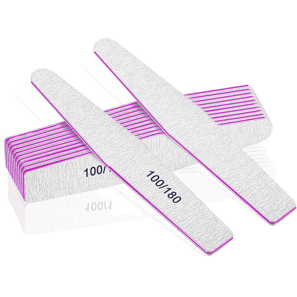 Double Side Disposable Rectangle Nail File 80/100/180 Grit Japan Sandpaper Nail File